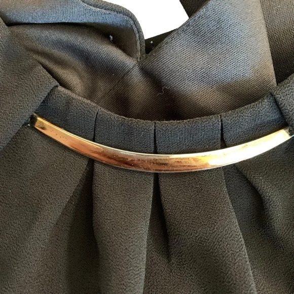 MERAKI women's small black blouse with sheer long sleeves - Picture 7 of 8